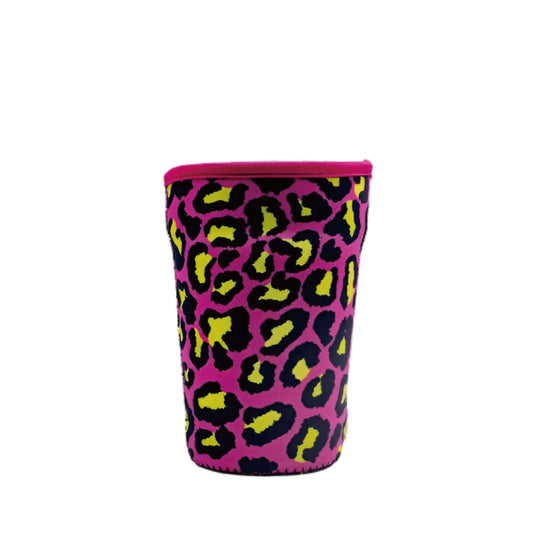 Cup Holder, Rose Red Leopard Print Pattern