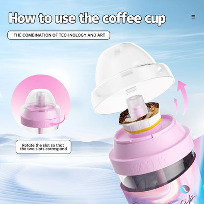 Bundle, 1pc 400mL Shaker Cup, 1pc Strong Taste Coffee Pod, Art Pink