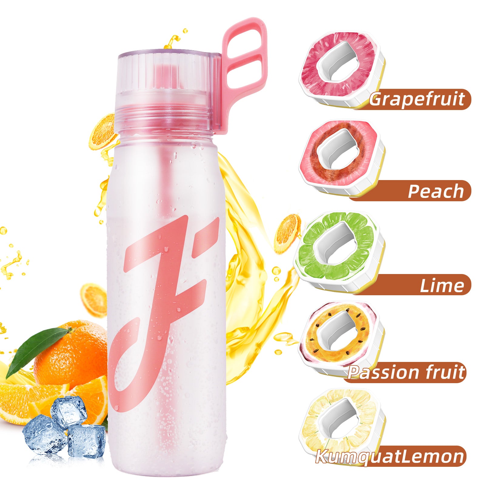 22oz Air Water Bottle with Flavor Pods Scent Beverage Water Cup, Stra
