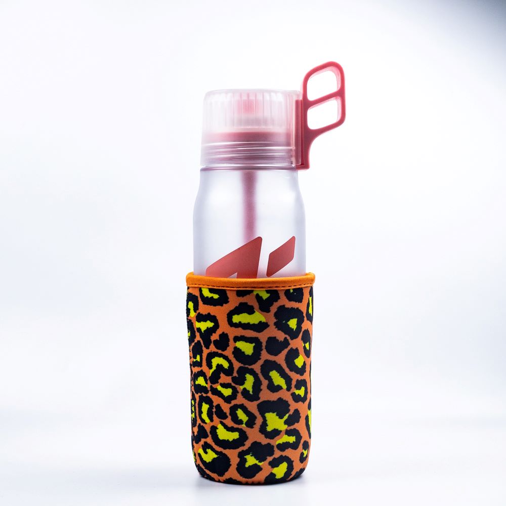 Cup Holder, Orange Leopard Print Pattern