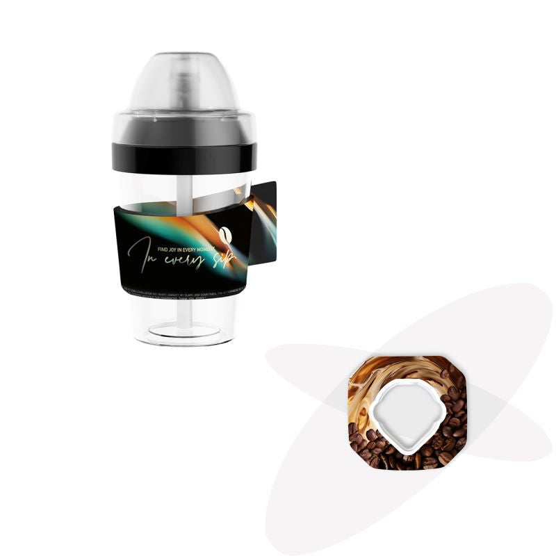 Bundle, 1pc 400mL Shaker Cup, 1pc Strong Taste Coffee Pod, Art Black